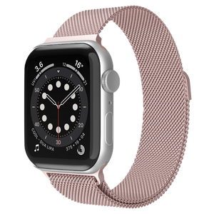 Bandje geschikt voor Apple Watch 38/40MM - Geschikt voor Series 1/2/3/4/5/6/7/8/9/SE - Maat One Size - Horlogebandje - Milanees - Roze