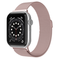 Bandje geschikt voor Apple Watch 38/40MM - Geschikt voor Series 1/2/3/4/5/6/7/8/9/SE - Maat One Size - Horlogebandje - Milanees - Roze