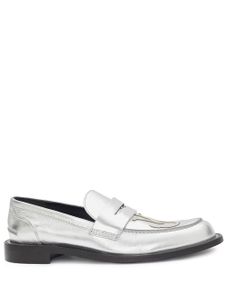 JW Anderson mocassins en cuir à patch logo - Argent