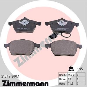 Remblokkenset, schijfrem ZIMMERMANN, u.a. für VW, Ford, Seat