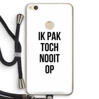 Ik pak nooit op: Huawei Ascend P8 Lite (2017) Transparant Hoesje met koord