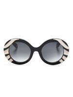 Roberto Cavalli lunette de soleil à monture ronde - Noir