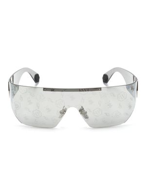 Philipp Plein Eyewear lunettes de soleil Plein Hero à plaque logo - Gris