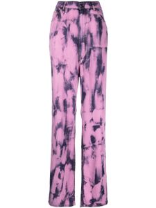 DARKPARK pantalon droit à imprimé tie-dye - Rose