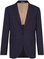 Brunello Cucinelli blazer droit à carreaux - Bleu