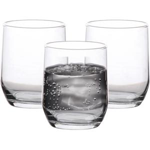 LAV Waterglazen tumblers Elvia - transparant glas - 3x stuks - 315 ml