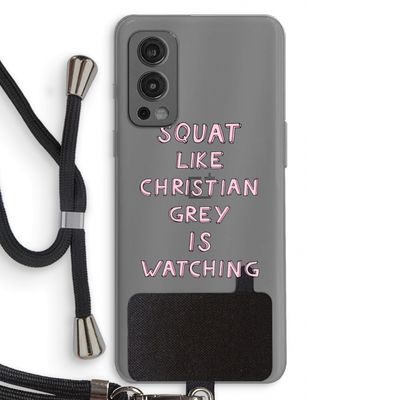 Christian Grey: OnePlus Nord 2 5G Transparant Hoesje met koord