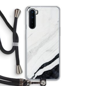 Elegante marmer: OnePlus Nord Transparant Hoesje met koord