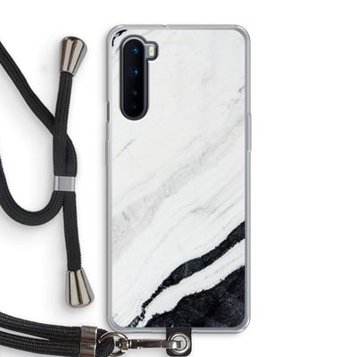 Elegante marmer: OnePlus Nord Transparant Hoesje met koord