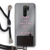 Christian Grey: Xiaomi Redmi 9 Transparant Hoesje met koord