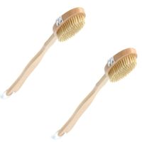 Set van 2x stuks bad/douche scrub borstels van hout 43 cm