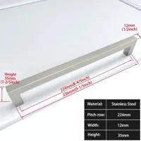 Zwart Vierkant Meubelhandvat - Aluminiumlegering | Verschillende Maten | Inclusief Schroeven