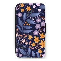 Flowers with blue leaves: iPhone 12 mini Flip Hoesje