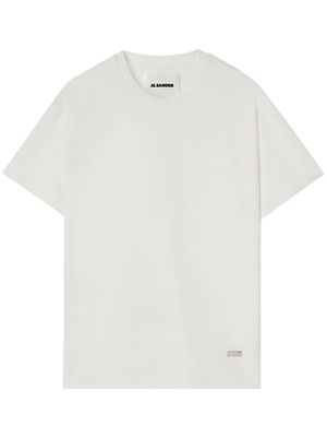 Jil Sander t-shirt en coton à plaque logo - Blanc