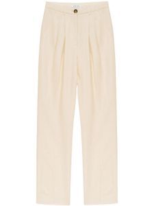 ANINE BING pantalon en lin Jay à coupe droite - Jaune