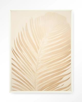 Urban Cotton Wandkleed 'Feuille' 110 x 145cm in Floating Frame - off white