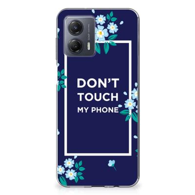 Motorola Moto G53 Silicone-hoesje Flowers Blue DTMP Motorola Moto G53 Silicone-hoesje Flowers Blue DTMP