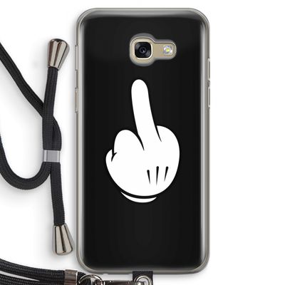 Middle finger black: Samsung Galaxy A5 (2017) Transparant Hoesje met koord