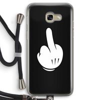 Middle finger black: Samsung Galaxy A5 (2017) Transparant Hoesje met koord