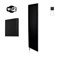 Radiator Sanicare Denso Met WiFi 180 x 40 cm Mat Zwart Met Thermostaat Wit Linksonder