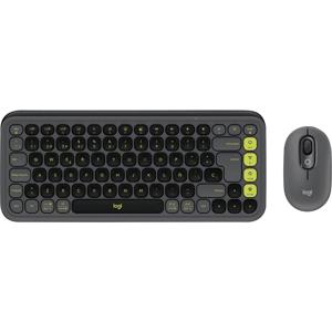 Logitech POP ICON COMBO Set met toetsenbord en muis Bluetooth Easy Switch 3 apparaten, Multimediatoetsen, Multipair-functie QWERTZ, Duits Graphite