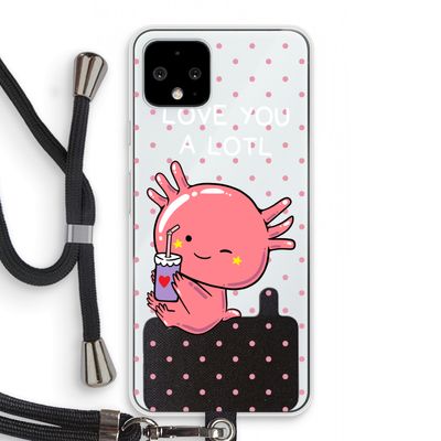 Love You A Lotl: Pixel 4 Transparant Hoesje met koord