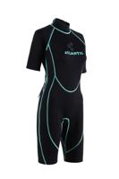 Atlantis 2Mm Adventure Shorty Wetsuit Dames Black/Turquoise 10