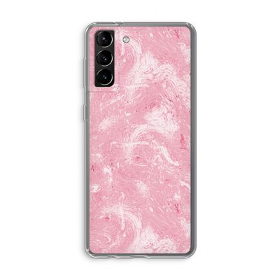 Abstract Painting Pink: Samsung Galaxy S21 Plus Transparant Hoesje