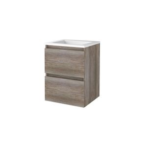 Badmeubelset Aquasplash Salt 50x46 cm Greeploos 2 Lades Met Wastafel Acryl Scotch Oak Aquasplash