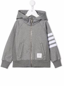 Thom Browne Kids hoodie zippé à rayures - Gris