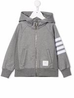 Thom Browne Kids hoodie zippé à rayures - Gris - thumbnail