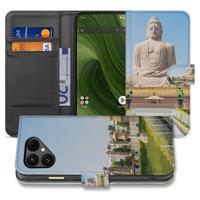 Luxe Bookcase Hoesje voor Fairphone 6 met Boeddha Goud Blauw Design en Bescherming