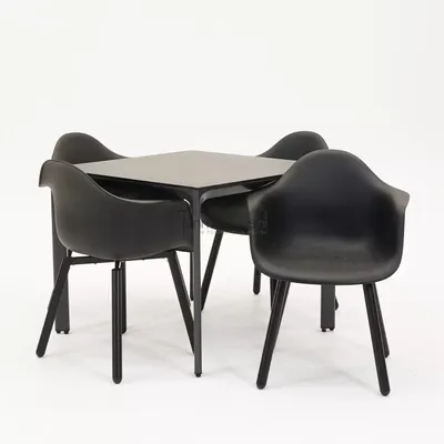 Tuinstoel Montreux zwart/zwart met Carcassonne 90 x 90 cm