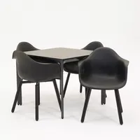 Tuinstoel Montreux zwart/zwart met Carcassonne 90 x 90 cm
