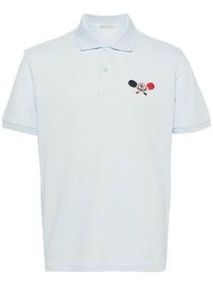 Moncler polo à logo appliqué - Bleu