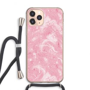 Abstract Painting Pink: iPhone 11 Pro Max Transparant Hoesje met koord