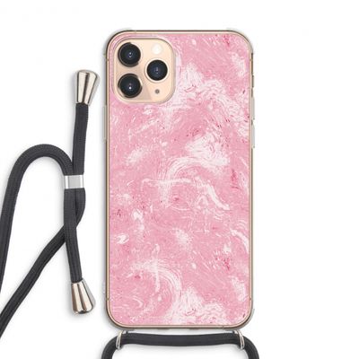 Abstract Painting Pink: iPhone 11 Pro Max Transparant Hoesje met koord