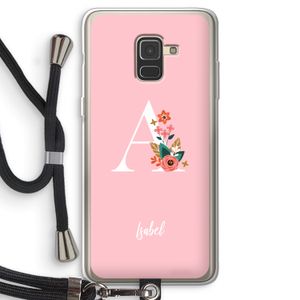 Pink Bouquet: Samsung Galaxy A8 (2018) Transparant Hoesje met koord