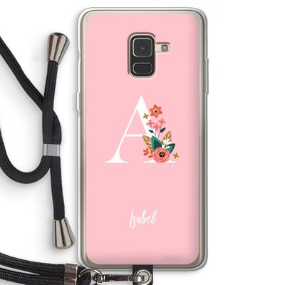 Pink Bouquet: Samsung Galaxy A8 (2018) Transparant Hoesje met koord