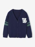 Vest met V-hals en lange mouwen voor jongens marineblauw