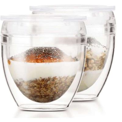 Set van 2 bekers - BODUM - Pavina To Go - Dubbelwandig plastic - Luchtdicht deksel - 20 cl - Transparant