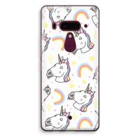 Rainbow Unicorn: HTC U12+ Transparant Hoesje