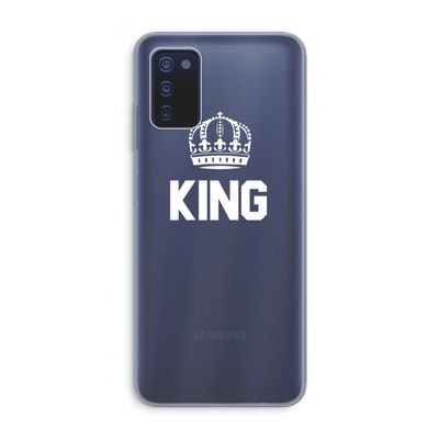 King zwart: Samsung Galaxy A03s Transparant Hoesje
