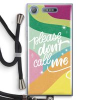 Don't call: Sony Xperia XZ1 Transparant Hoesje met koord