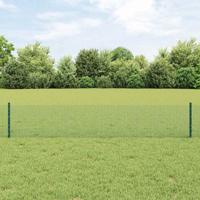 VidaXL Hek met paal groen 0,4 x 10 m staal en pvc
