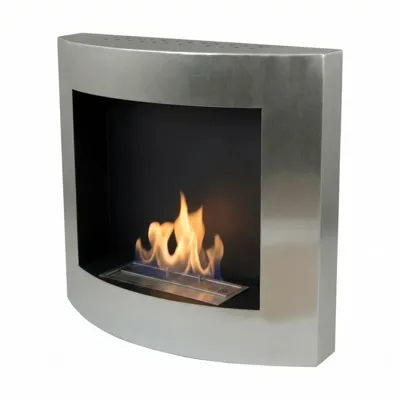 Roestvrij stalen haard voor de muur | ScandiFlames | Hangende bio-ethanol haard | Roestvast staal
