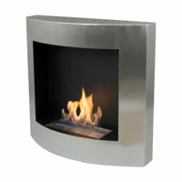 Roestvrij stalen haard voor de muur | ScandiFlames | Hangende bio-ethanol haard | Roestvast staal