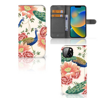 Telefoonhoesje met Pasjes voor iPhone 14 Plus Pink Peacock