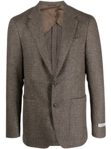 Canali blazer en laine mélangée à simple boutonnage - Marron