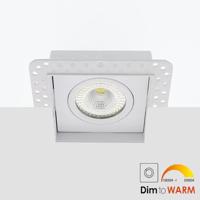 Bella Ondiepe LED inbouw 40mm trimless spot kantelbaar 7Watt vierkant WIT IP65 dimbaar - dim to warm - interne driver Bella Ondiepe LED inbouw 40mm trimless spot kantelbaar 7Watt vierkant WIT IP65 dimbaar - dim to warm - interne driver